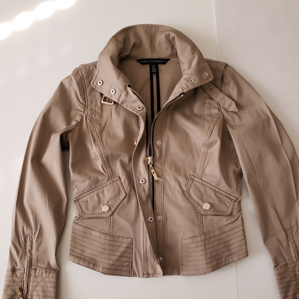 WHBM Cropped Military Aviator Jacket - Womens Petite